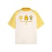 Cute Duckling Cat Patchwork Embroidery Splicing Grid Color Contrasting Short Sleeve