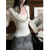 Elegant Lace Halter Top Set with Off-Shoulder Inner Layer for Women