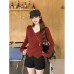 Women's New Irregular Beaded Knit Top with Slit Detail