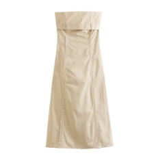 French style niche design all cotton strapless dress
