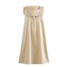 French style niche design all cotton strapless dress