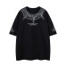 Embroidered suede spray painted short sleeves