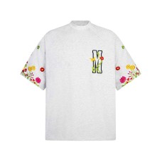 Plant and Flower Heavy Industry Embroidery Short Sleeve
