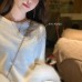 Tweed Knit Top for Women with Hollow-Out Design Long Sleeve Crew Neck Casual Knitwear