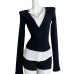 Black Mock Two-Piece V-Neck Slim Fit Knit Long Sleeve Top Black Mock Two-Piece V-Neck Slim Fit Knit Long Sleeve Top