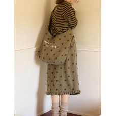 Fleece Dot Embroidered Straight Wool Skirt Fleece Dot Embroidered Straight Wool Skirt