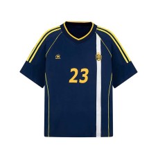 V-neck contrasting sports short sleeved shirt