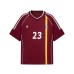 V-neck contrasting sports short sleeved shirt