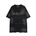 Spray painted dirty character print short sleeved shirt Spray painted dirty character print short sleeved shirt
