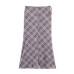 Commuting style elegant plaid silk mesh skirt