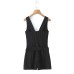Street striped waistband vest jumpsuit skirt