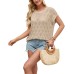 Hollow out round neck top