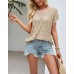 Hollow out round neck top