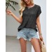 Hollow out round neck top