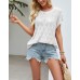 Hollow out round neck top