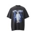 Double Shadow Letter Printed Laundry Short Sleeve