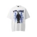 Double Shadow Letter Printed Laundry Short Sleeve