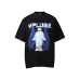 Double Shadow Letter Printed Laundry Short Sleeve
