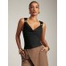 Slim fit side pleated sleeveless top for women