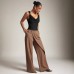 Slim fit side pleated sleeveless top for women