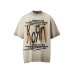 Graffiti letter printing, washing water to make old short sleeves