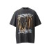 Graffiti letter printing, washing water to make old short sleeves