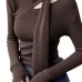 Women's Unique and Stylish Single Layer Youthful Brown Knitwear
