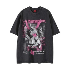 Character Doll Rabbit Printed Laundry Short Sleeve Character Doll Rabbit Printed Laundry Short Sleeve