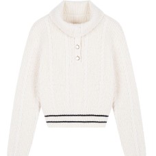 High Neck Thickened White Design Sense Short Style High Neck Thickened White Design Sense Short Style