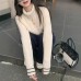 High Neck Thickened White Design Sense Short Style