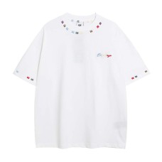 Embroidered letter round neck short sleeved T-shirt Embroidered letter round neck short sleeved T-shirt