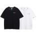 Embroidered letter round neck short sleeved T-shirt