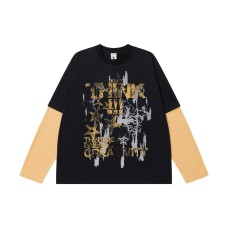 Vintage Graffiti Print Long Sleeve T-Shirt 
