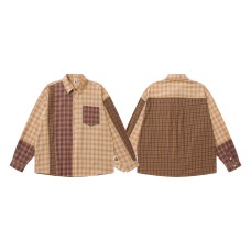 Style Color-Blocking Spliced Long Sleeve Shirt