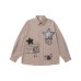 Star Print Stripe Long Sleeve Shirt Unisex Loose Lazy 