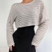 Striped long sleeved T-shirt suspender dress set Striped long sleeved T-shirt suspender dress set