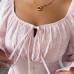 U-neck lace up long sleeved top U-neck lace up long sleeved top