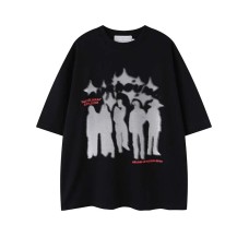Shadow letter printed short sleeved t-shirt