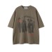 Shadow letter printed short sleeved t-shirt
