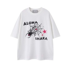 Spider web letter printed short sleeved t-shirt