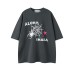 Spider web letter printed short sleeved t-shirt