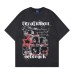 Washed Distressed Creative Print Crew Neck Short Sleeve Top