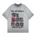 Washed Distressed Creative Print Crew Neck Short Sleeve Top