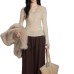 Elegant Soft Style Lace V-Neck Slim Fit Layered Knit Long Sleeve