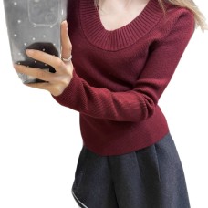 Basic U-neck Knit  Thickened and Slimming Super Comfortable Fabric