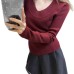 Basic U-neck Knit  Thickened and Slimming Super Comfortable Fabric