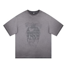 Dragon Totem Printed Wash Water Gradient Short Sleeve
