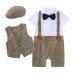 Gentleman Baby Boy Christening Outfit Summer New Style Infant Romper One-Piece Formal Clothing