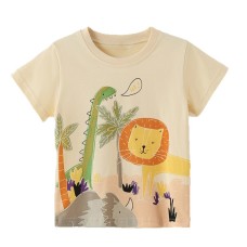 Dinosaur Print Children's Round Neck T-Shirt 