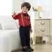 Gentleman's Outfit for Boys - Long Sleeve Shirt, Pants, Bow Tie, and Back Collar Set, Spring and Autumn New Fashion Formal Wear